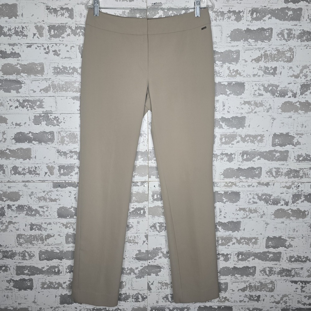 Escada Sport Pants Women EU38 USA 10 Beige Lucia Straight Leg Flat Front Trouser